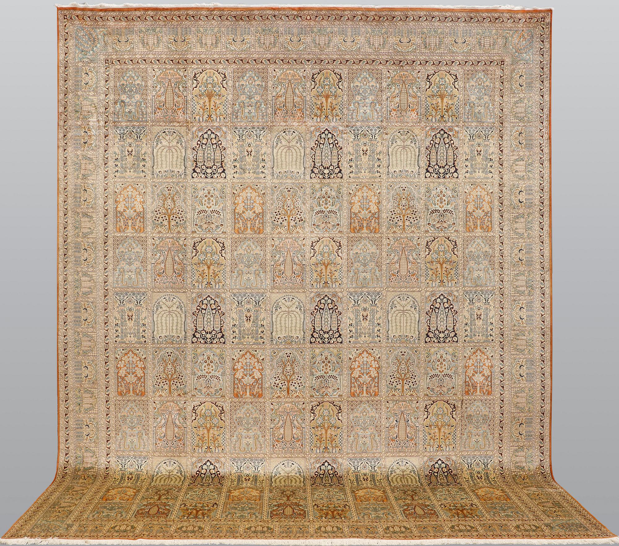 A carpet Silke Kashmir, sk 24X24, ca 372 x 272 cm.