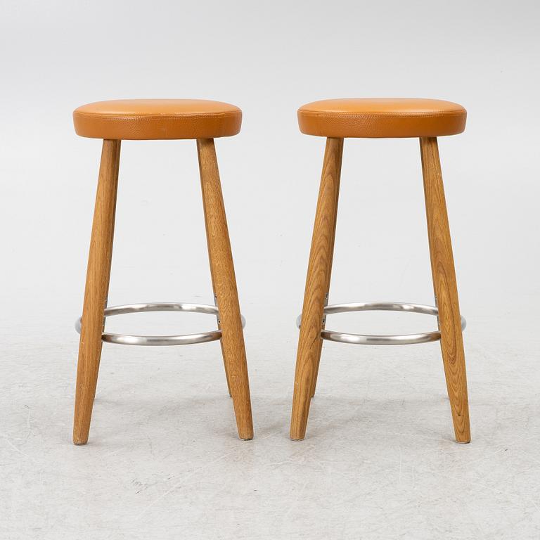 Hans J. Wegner, a pair of 'CH56' bar stools, Carl Hansen & Son, Denmark, 21st century.