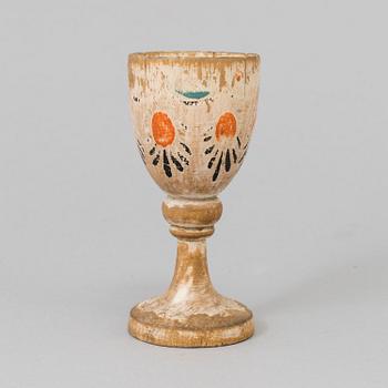 a painted swedish wooden cup from the 19th century.