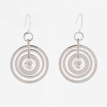 Tapio Wirkkala, a pair of earrings "Silvermoon", sterling silver, for Kultakeskus.