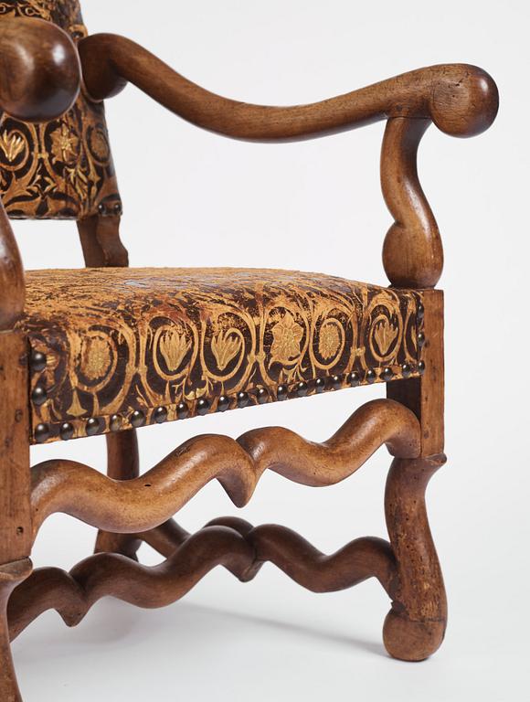 A Baroque armchair, circa 1700.