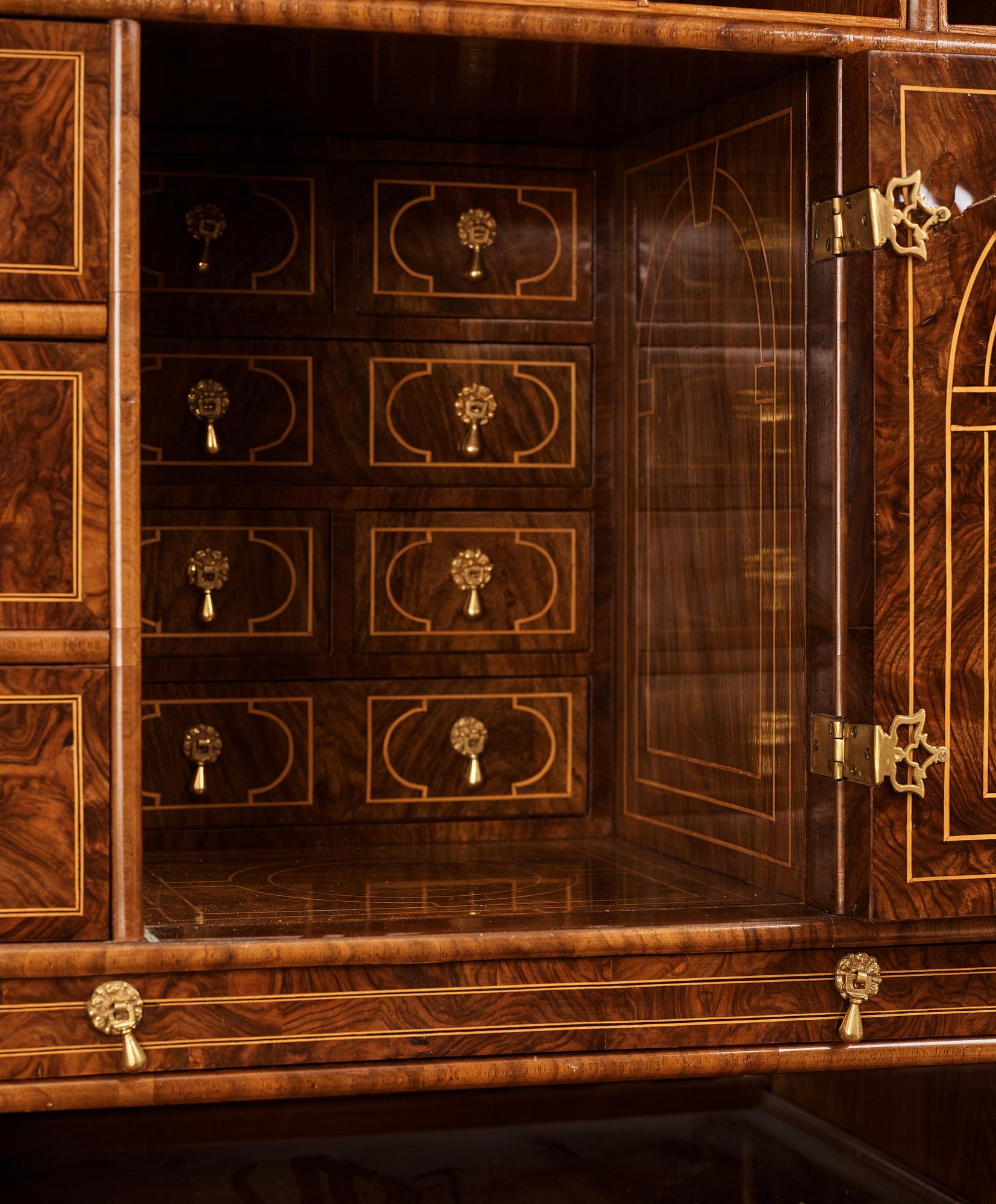 A English William and Mary (Baroque) secretaire.
