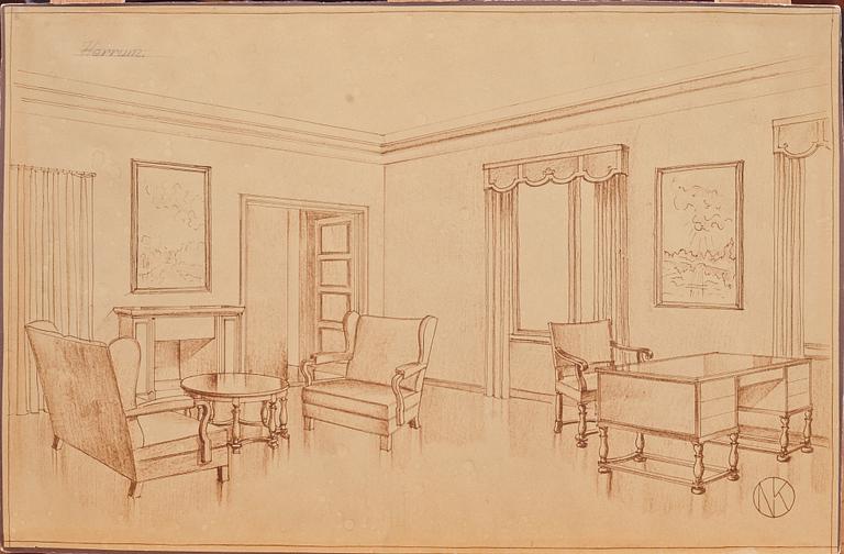 A Carl Malmsten mahogany cabinet, Nordiska Kompaniet, ca 1918.