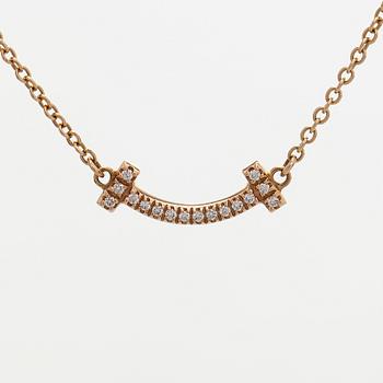 Tiffany & Co, an 18K gold 'T Smile' necklace, with brilliant-cut diamonds.