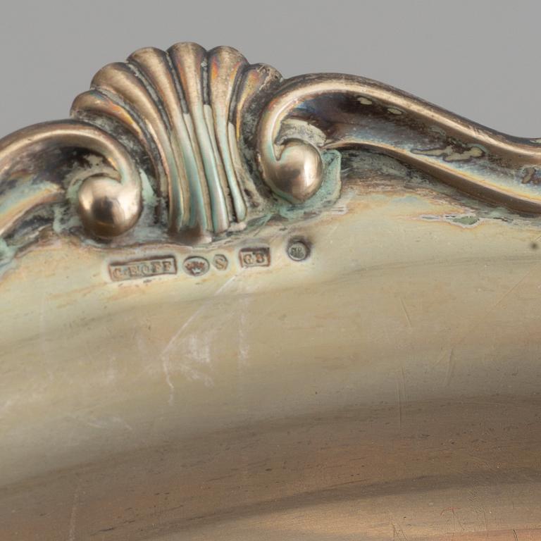 A silver coffee set and a tray, maker's mark Carl Hoff, Helsingborg, Sweden 1934 and 1933,