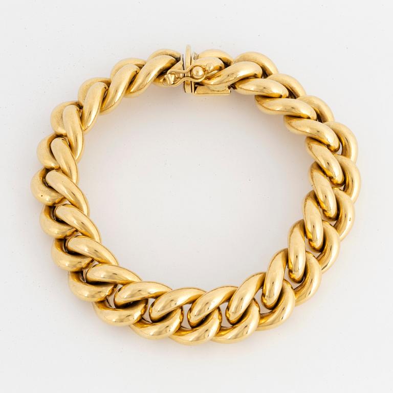 ARMBAND, pansarlänk, 18K guld.
