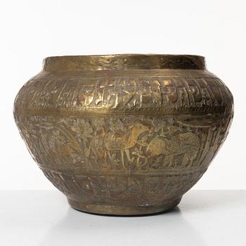 Two brass egyptian revival vessels, early 20th century.