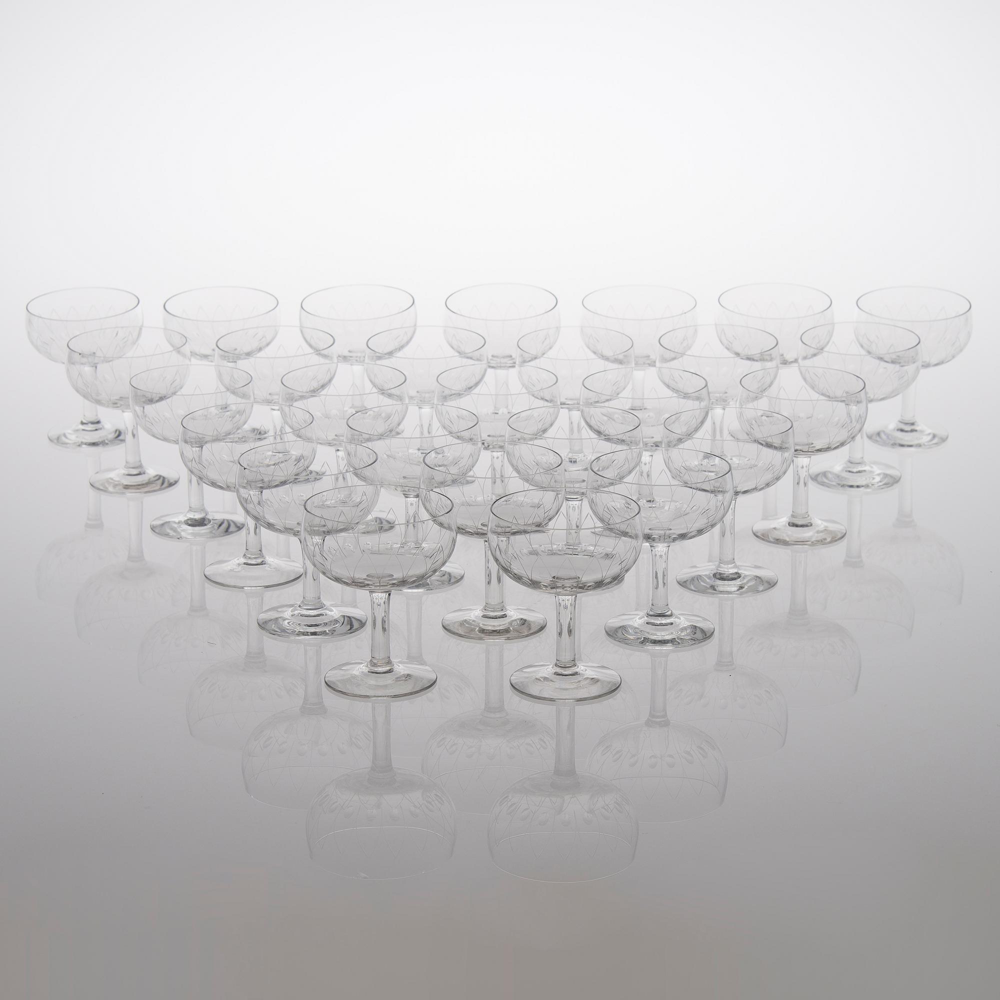 A set of 27 footed 'Kilta' liqueur glasses for Karhula - Iittala. Designed in 1947. In production 1947-1966.
