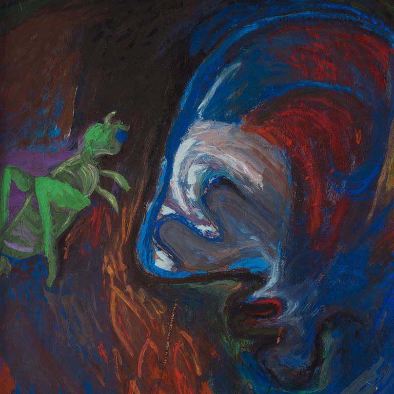 CO Hultén, gouache på pannå, signerad och utförd 1940.