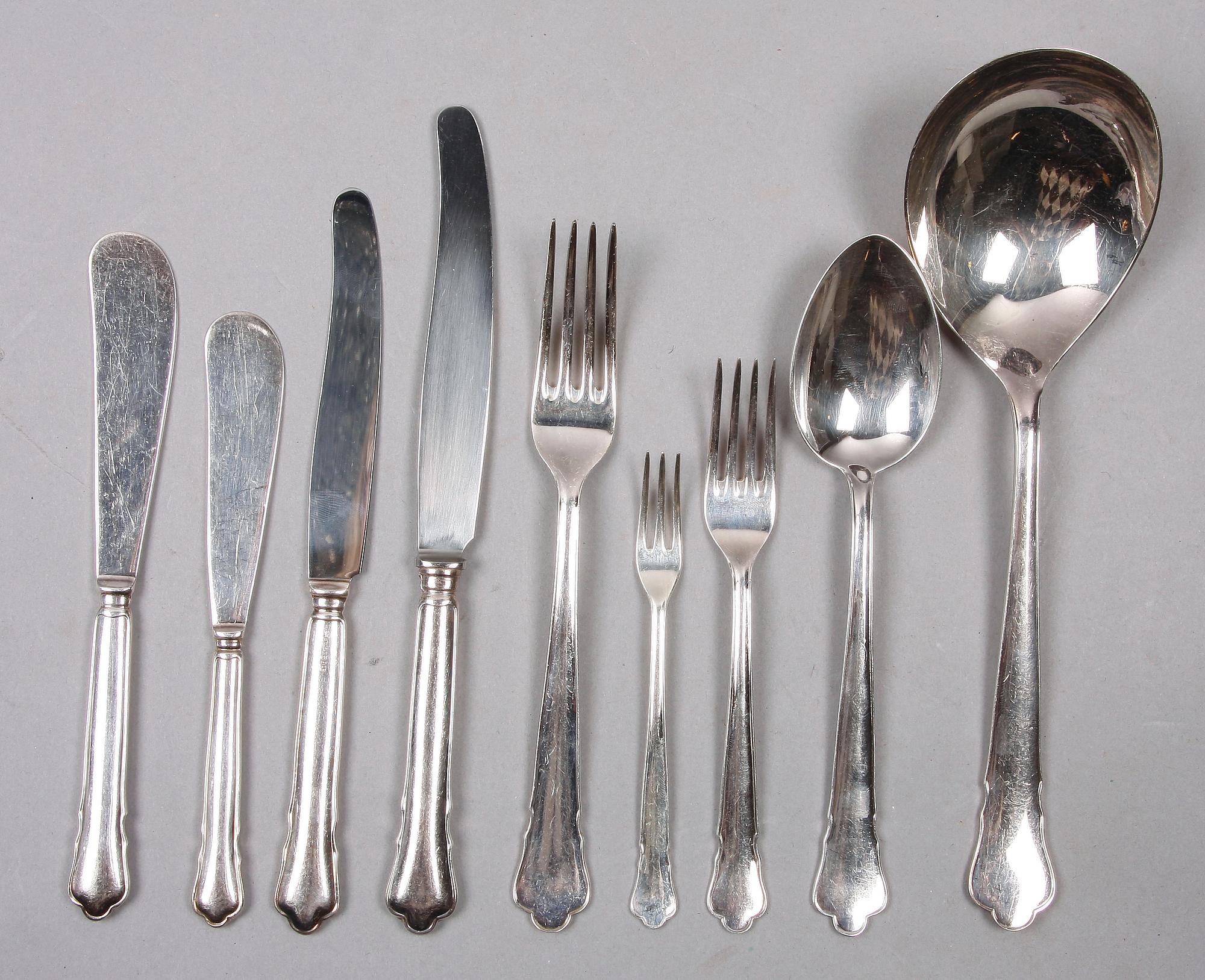 BESTICKSERVIS, 71 delar, nysilver, GAB, 1900-talets mitt.