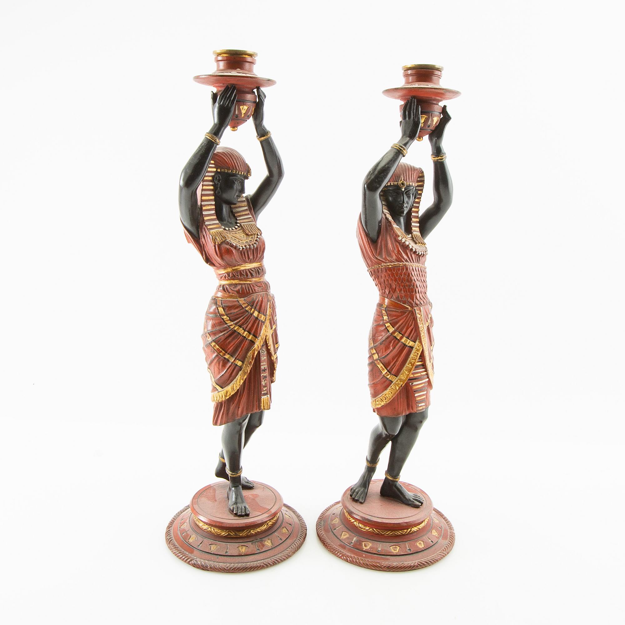 Candelsticks, a pair, circa 1900, marked Blackamoor.