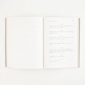Typewritten manuscript for the playwright Lars Norén's interpretation of August Strindberg's "Dödsdansen" , 1993.