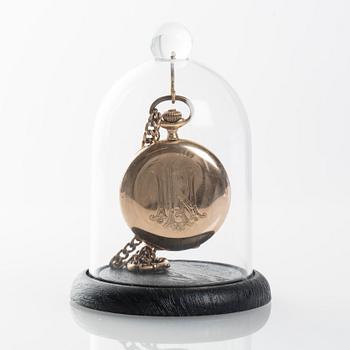 FICKUR, 14K guld, tidigt 1900-tal, total vikt inkl kedja 105g.