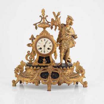 A mantel clock, Mourey, France, late 19th Century.