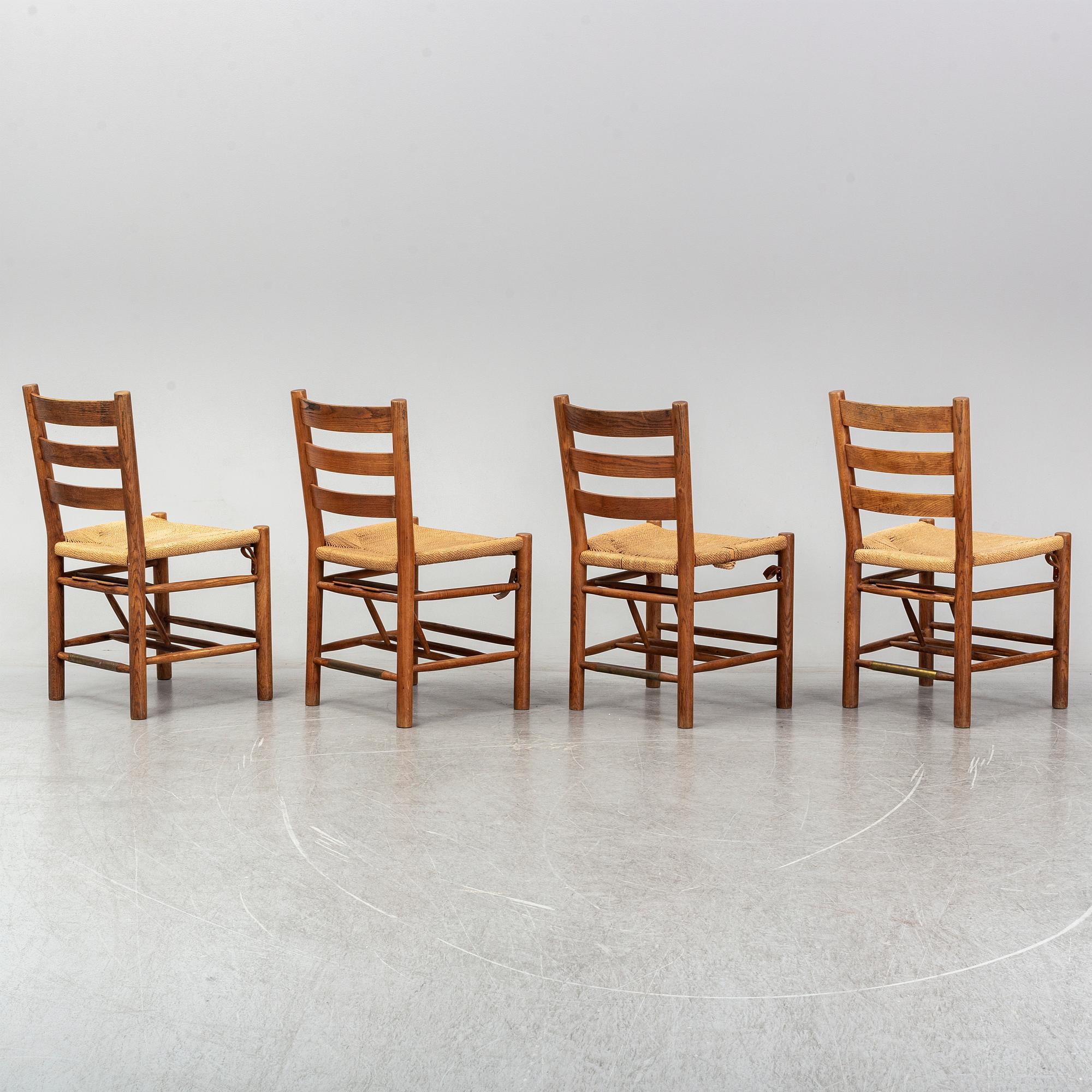 A set of 4 dining/church chairs by Viggo Hardie Fischer for Sorø Stolefabrik, 1950s.