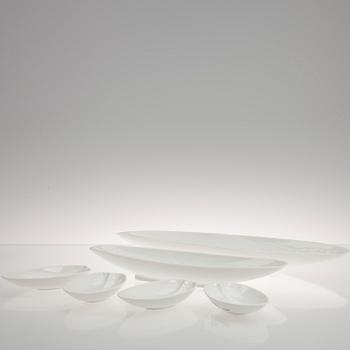 SERVERINGSFAT, 1+1+4, porslin, design Tapio Wirkkala, Rosenthal, 1900-talets senare hälft.