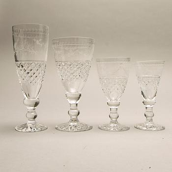 A 27 pcs"Elvira Madigan" glass service from  Kosta.