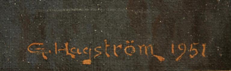 OKÄND KONSTNÄR, sign G. Hagström, olja å duk.