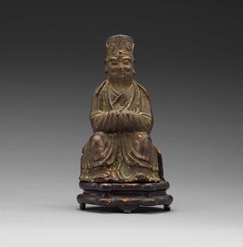 466. A bronze figure of a High Daoist official, Ming dynasty.