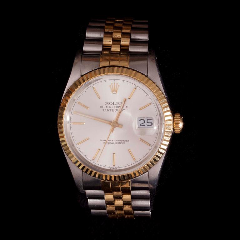 ARMBANDSUR, herr, Rolex Oyster Perpetual Datejust. Guld/stål. 1900-talets.