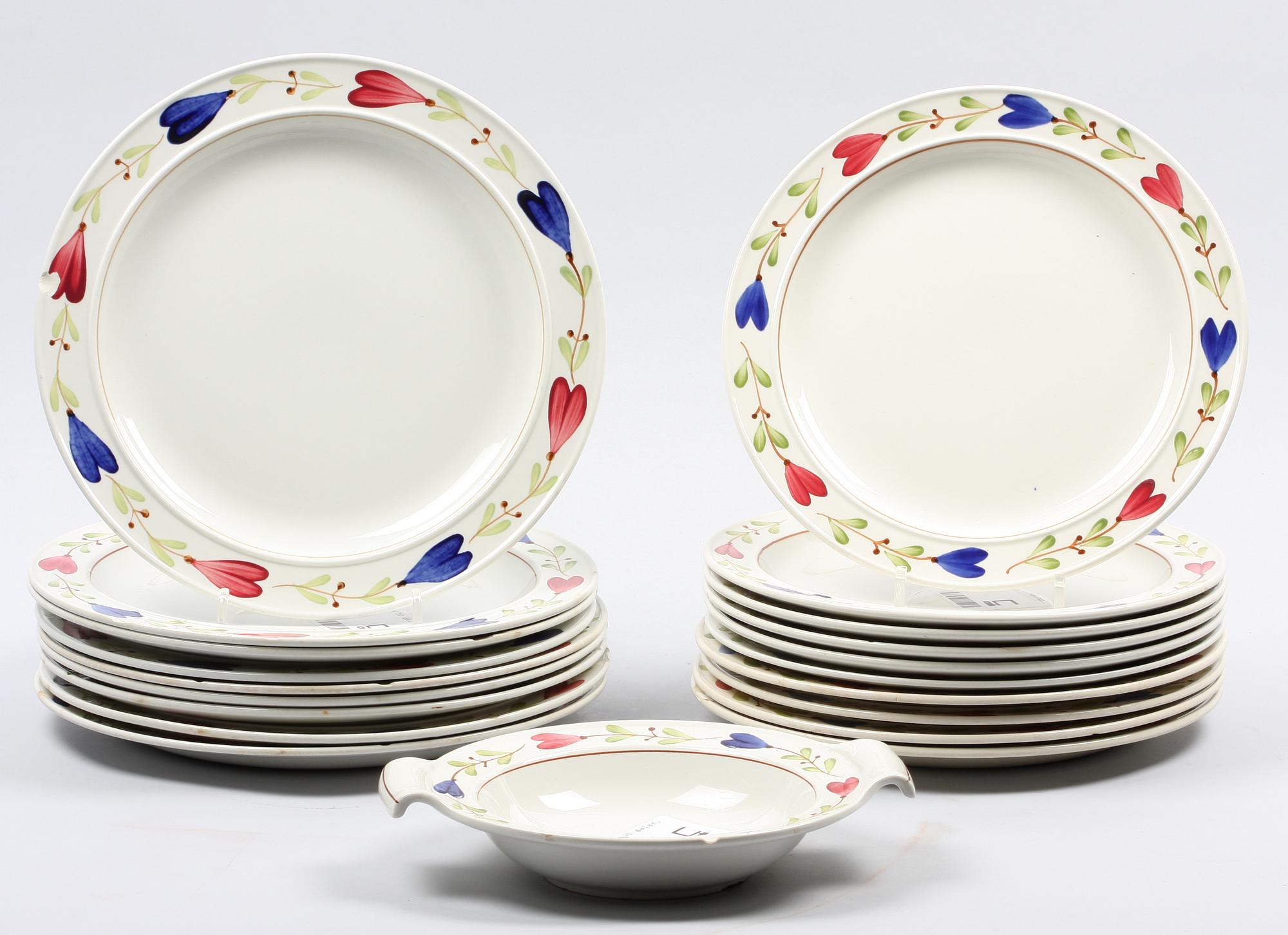SERVISDELAR, ca 20 st, flintporslin, "Ranka" Stig Lindberg, Gustavsberg.