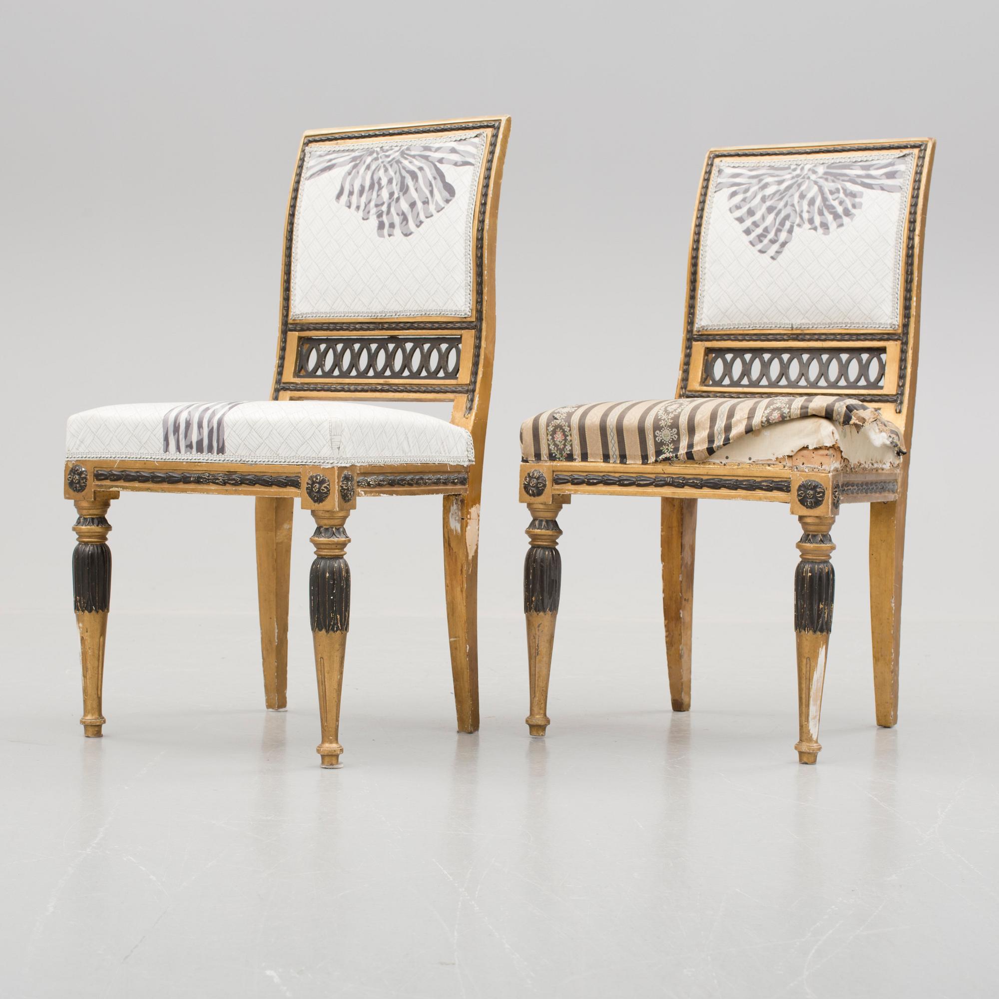 STOLAR, ett par, sengustavianska, 1800-talets första kvartal.