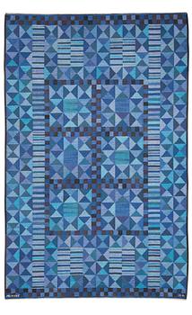 853. CARPET. "Rubirosa, blå". Tapestry weave. 343 x 224 cm. Signed AB MMF MR.