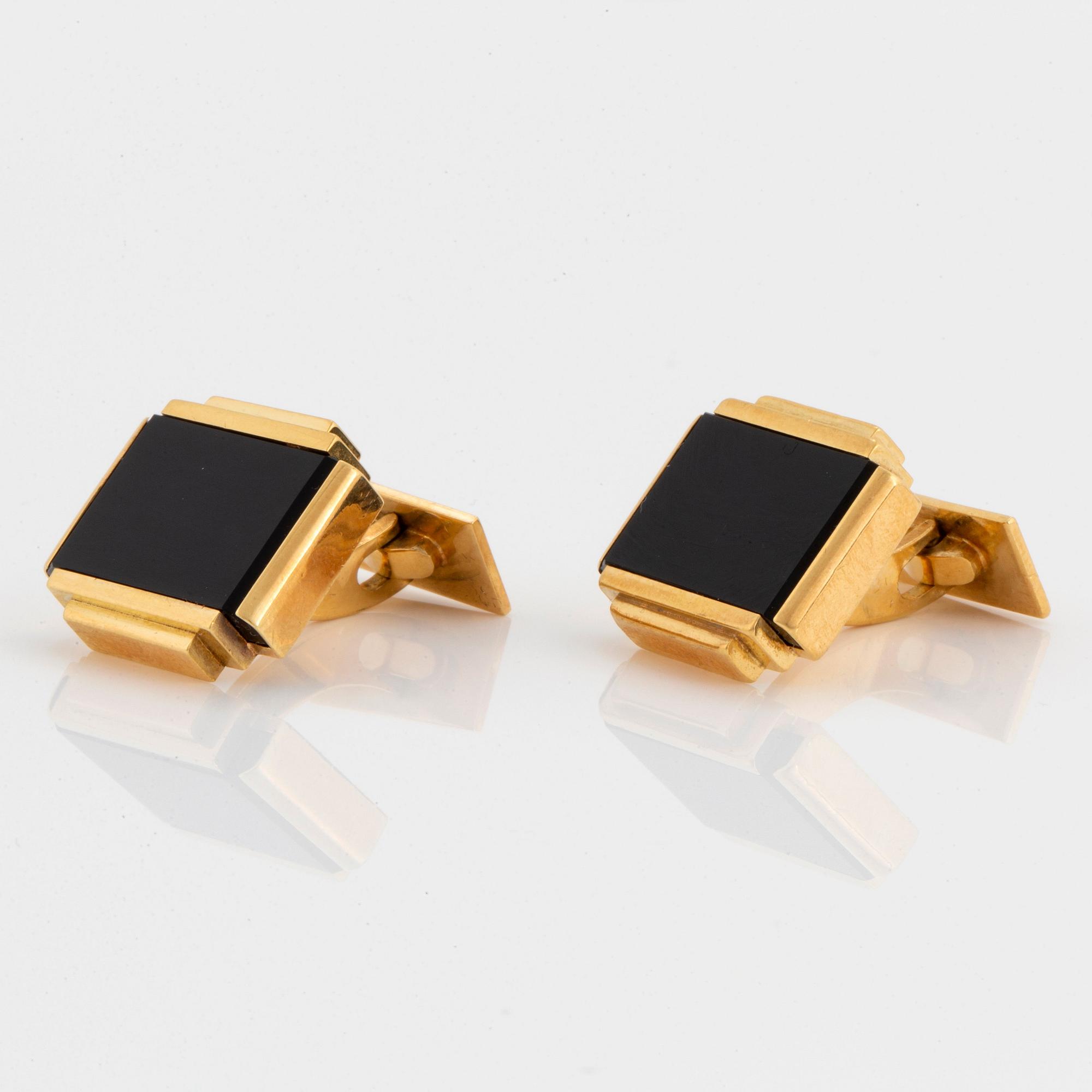 Wiwen Nilsson, manschettknappar, ett par, Lund 1960, 18K guld.