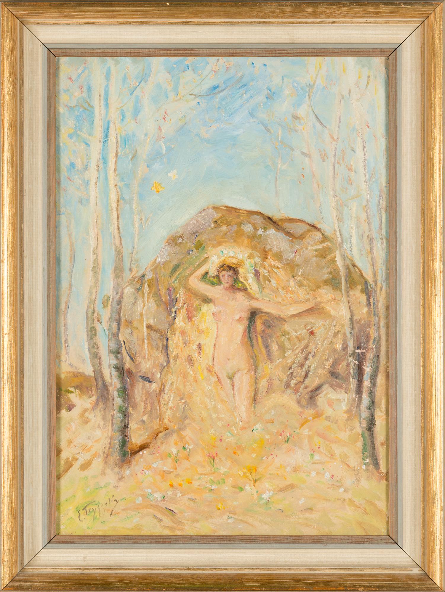 Erik Tryggelin, oil on board, signed, dated 1906 a tergo.