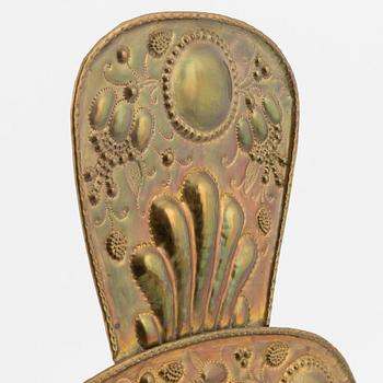 A pair of late 19th century Baroque style brass sconces.