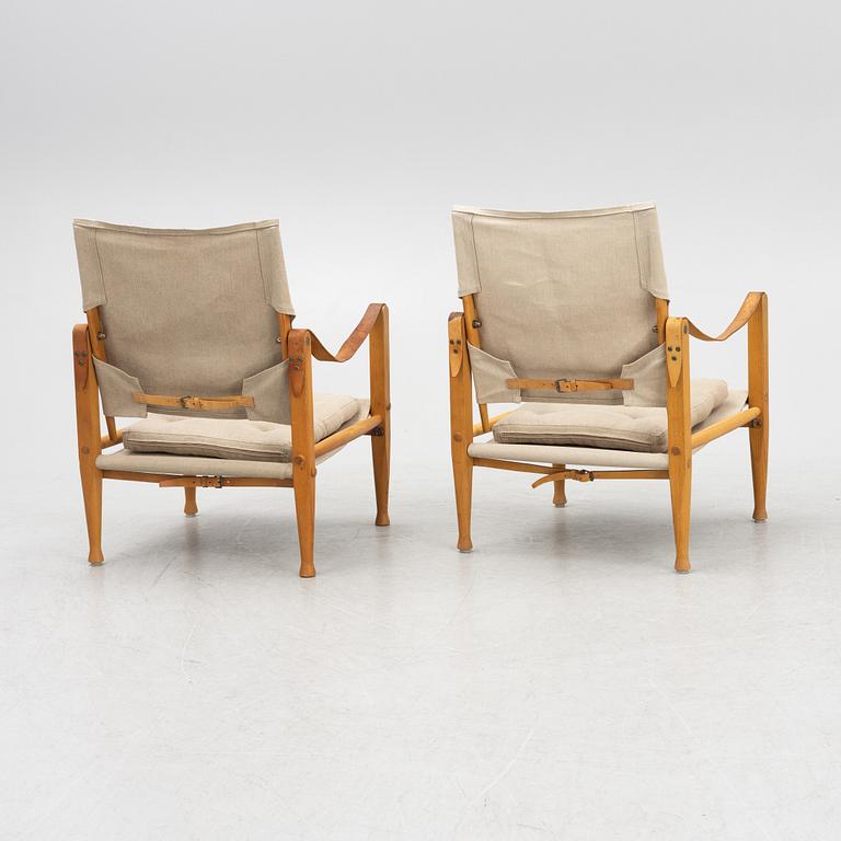 Kaare Klint, a pair of "Safari Chair", second half of the 20th Century.