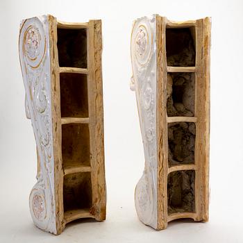 Decor in glazed ceramic for open fireplace or tiled stove, from the second half of the 1800s.