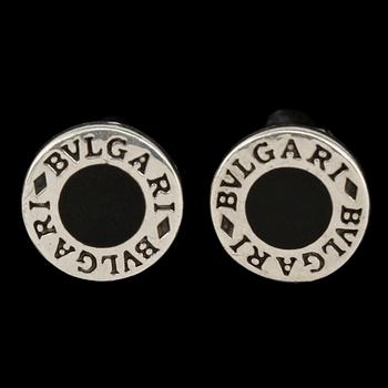 MANSCHETTKNAPPAR, sterling och onyx, Bulgari, 1900-tal.