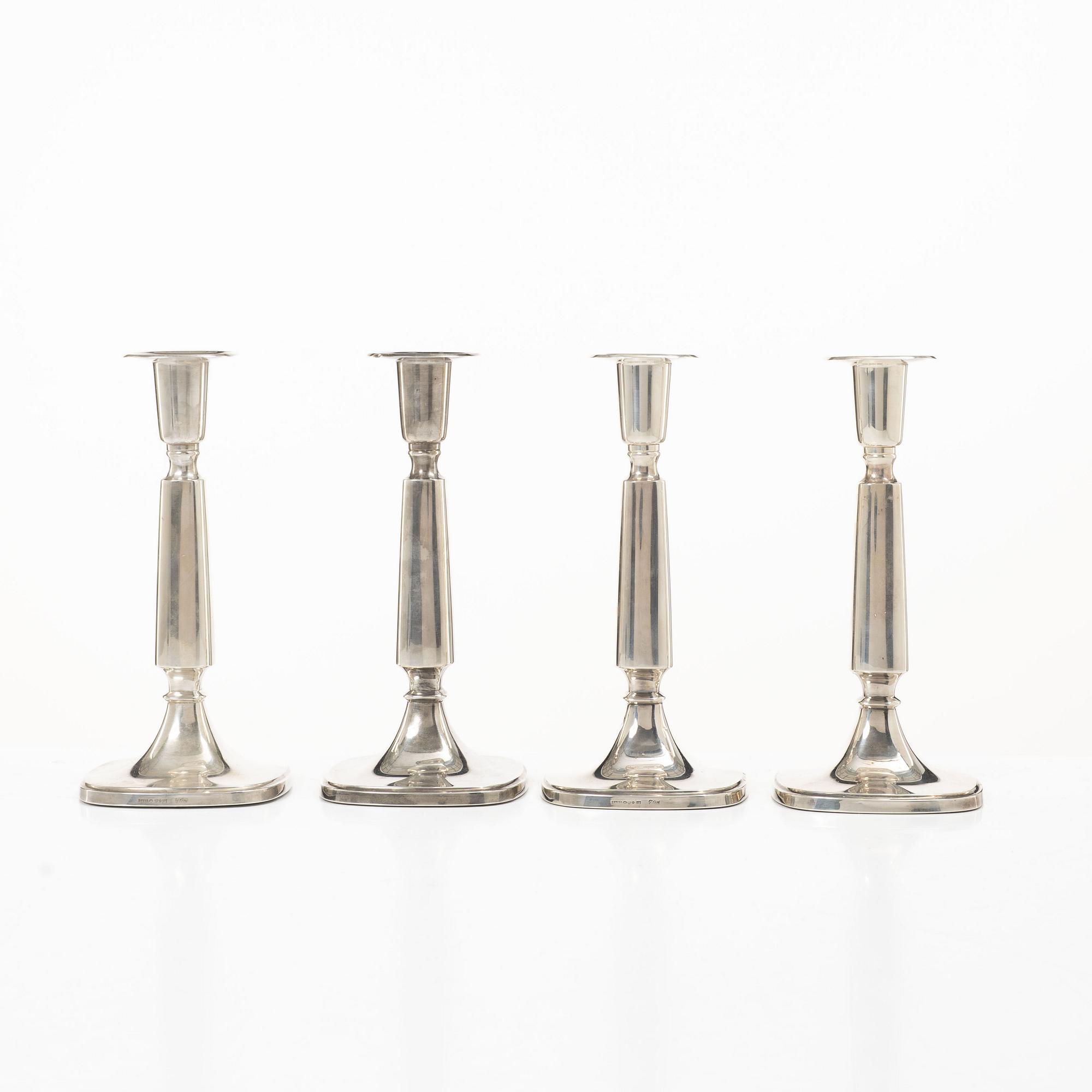 Tore Eldh, Four silver candlesticks, Carlson K & E, Gothenburg, 1968.