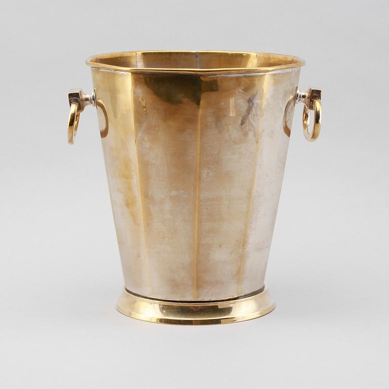 CHAMPAGNE/VINKYLARE, argent haché, 1900-talets första hälft.