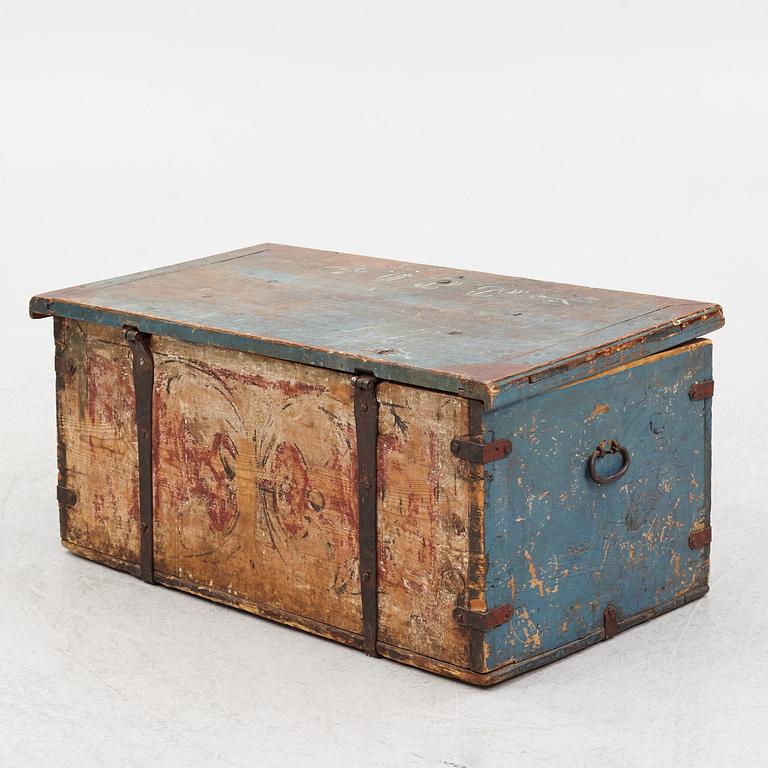 A painted chest, dated 1831.