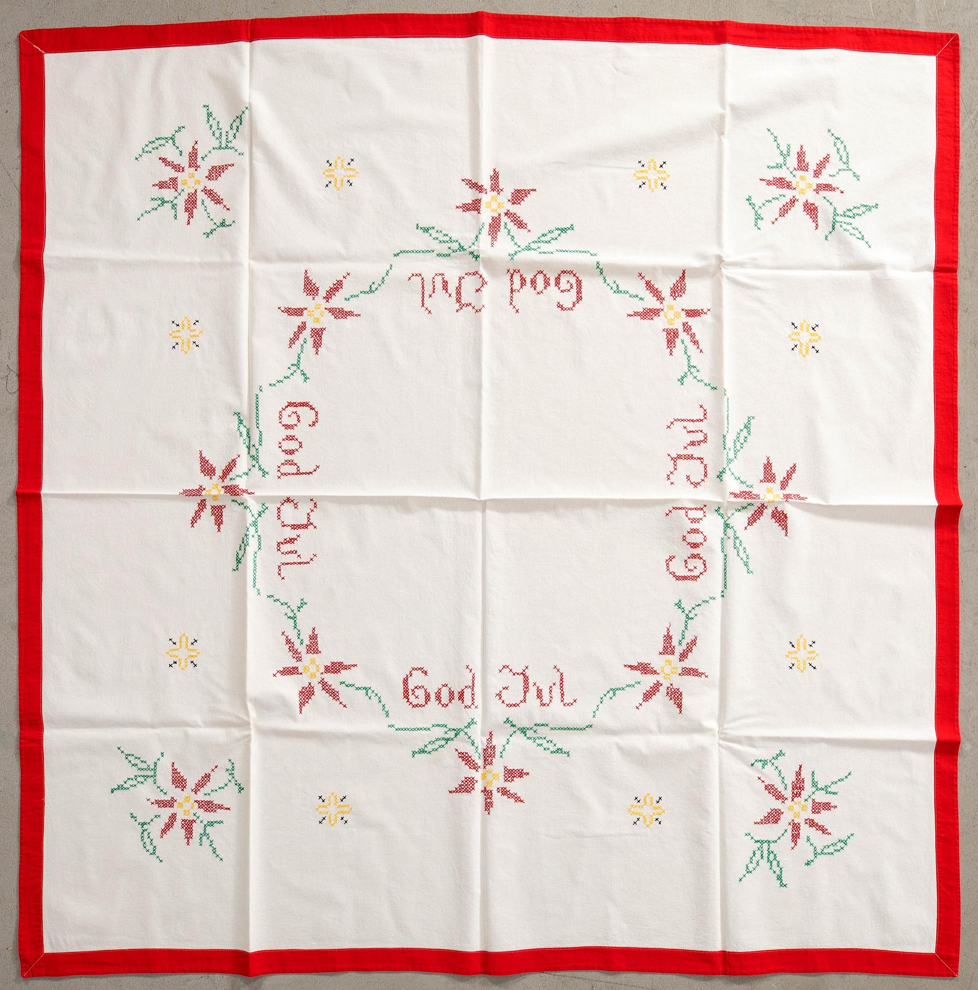 A collection of Christmas tablecloths, 13 pcs in larger sizes, 20th century.