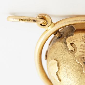 18K gold globe pendant.