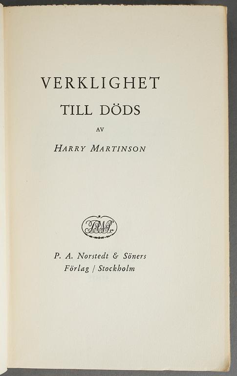 HARRY MARTINSON, 11 vol, bla Aniara, Stockholm 1956.