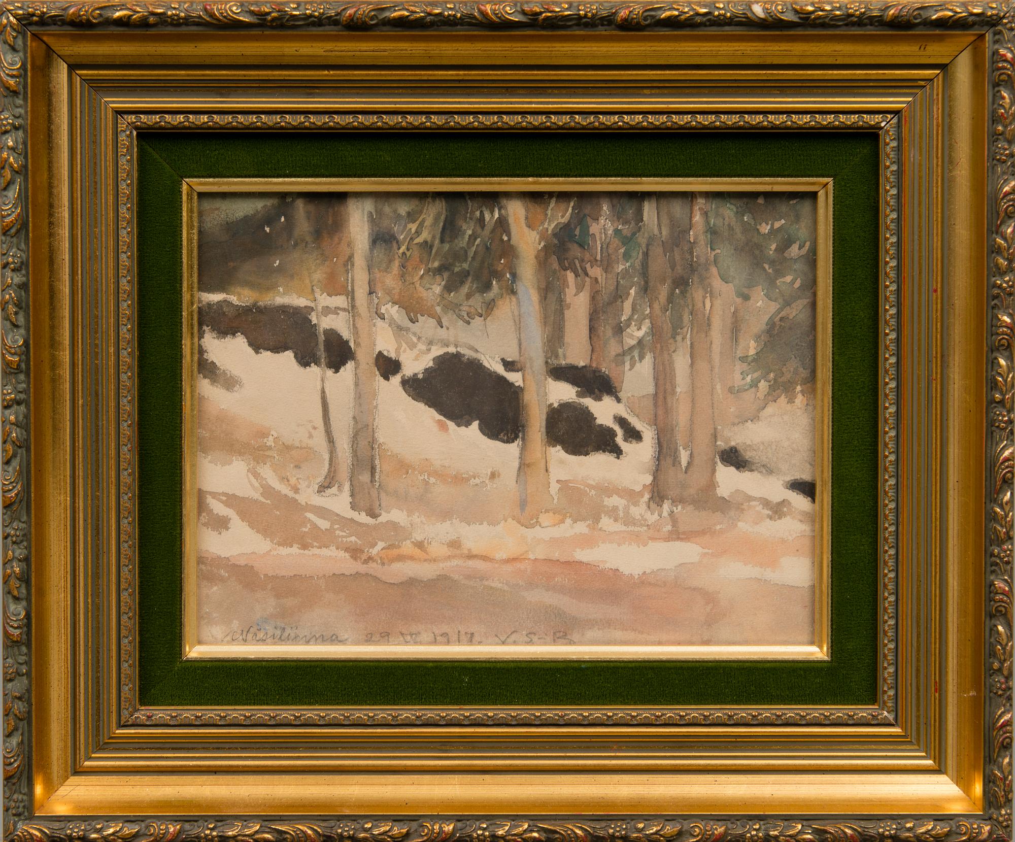 VENNY SOLDAN-BROFELDT, watercolour, signed and dated "Näsilinna", 29.6.1917.