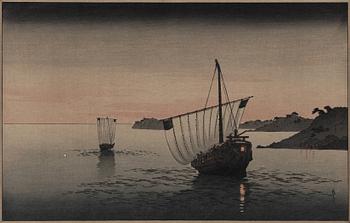 Shoda Koho, färgträsnitt, 3 st, Japan, 1900-tal.