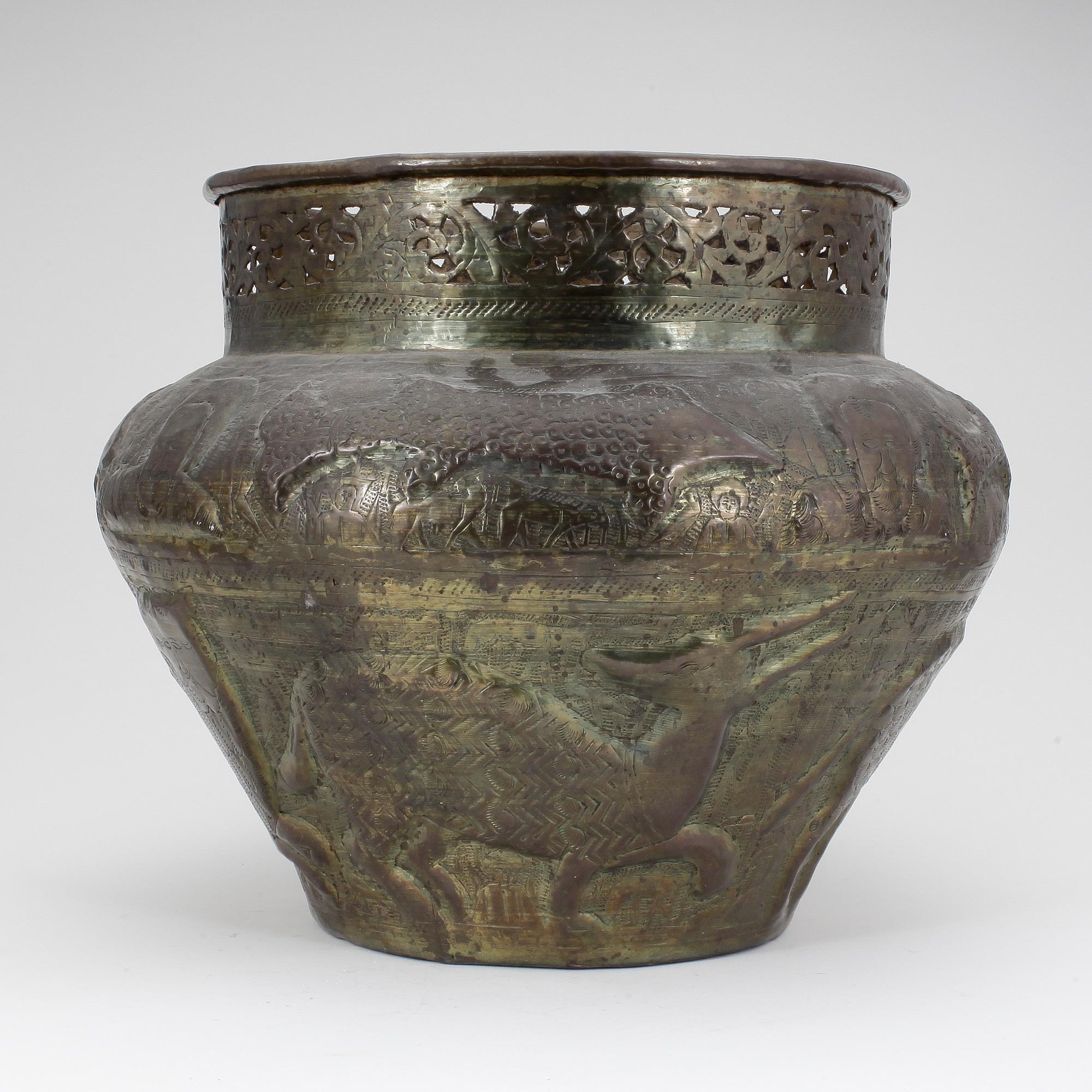 URNA, mässing, orientalisk, 18/1900-tal.