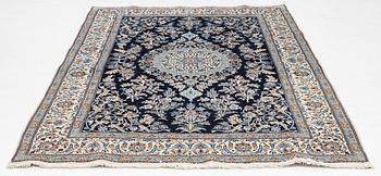 A part silk Nain rug, c 250 x 155 cm.