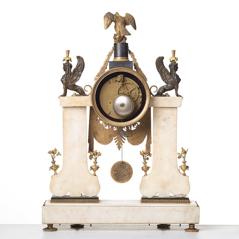 A Louis XVI late 18th century mantel clock.