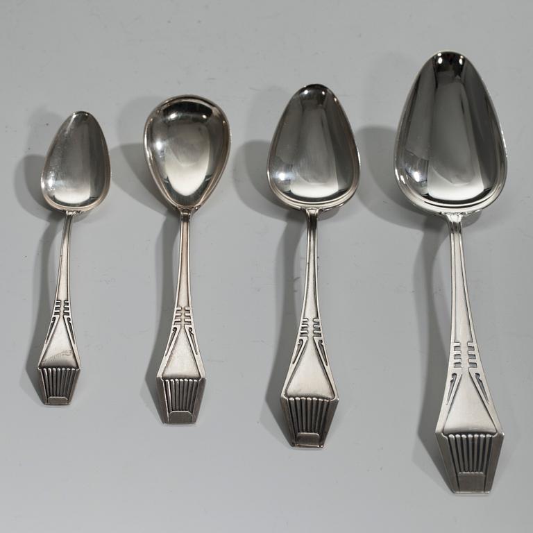 SKEDAR, 27 delar, silver "Suomi-serien" Kultateollisuus, Åbo 1990-1996. Tot. vikt ca 635 g.