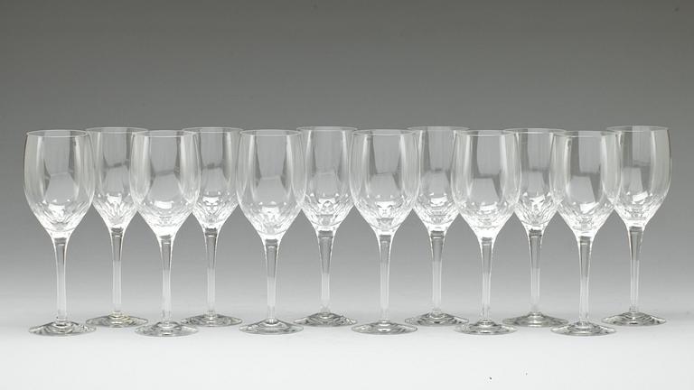 VINGLAS, glas, 12 st, "Prelude", formgivna av Nils Landberg, Orrefors, 1900-talets andra hälft.
