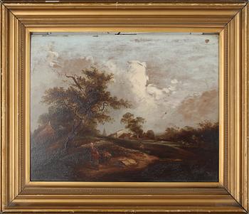 OKÄND KONSTNÄR, olja på pannå, 1800-tal.