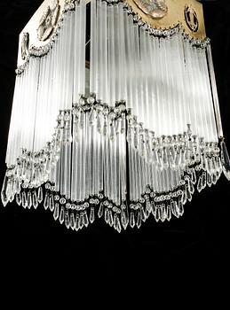 A jugend ceiling lamp, early 20th century, total hight 50 cm.