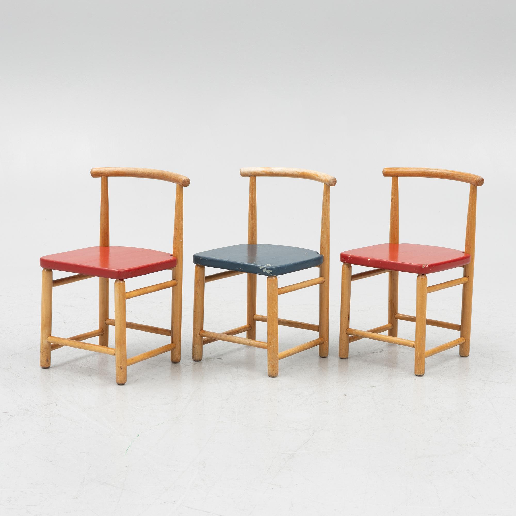 Children's furniture, 4 pieces, Hagafors Chair Factory, Nässjö, second half of the 20th century.