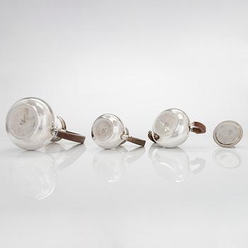 A 4-piece Mexican sterling silver tea set, mid-20th century.